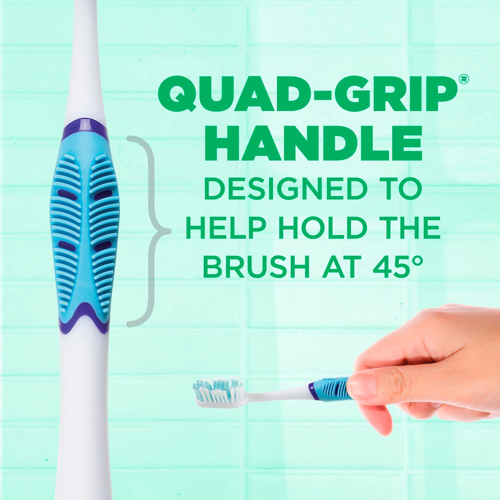 GUM Technique Sensitive Care Toothbrush with Quad-Grip Handle, Full Head & Ultra Soft Dome Trim Bristles for Plaque Removal that’s Gentle on Gums, 2 Count