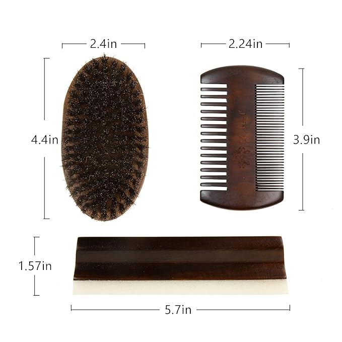 Beard Grooming Kit For Men - European Vintage Style w/Beard Comb, Beard Brush, Beard Bar - Focusing On Men's Beard Care, Mastering The Beards Of Men All Over The World
