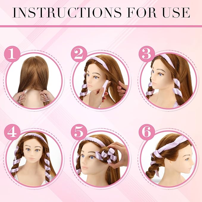 AOZUO Heatless Curling Rod Headband, Heatless Hair Curler Heatless Curls Overnight for Short Long Hair No Heat Overnight Curls with Thin Curlers to Sleep In for Short Hair (Purple)