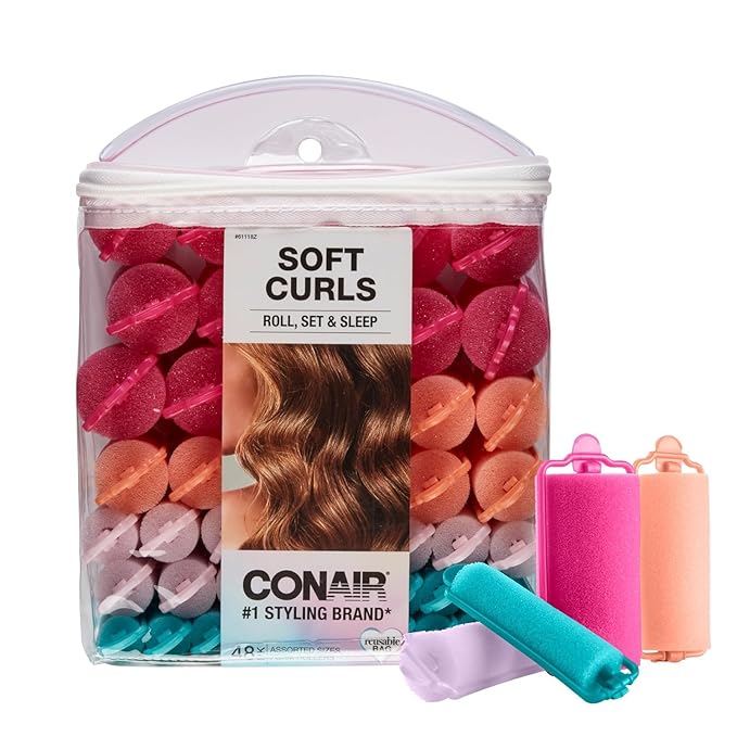 Conair Foam Overnight Heatless Curls Hair Rollers
