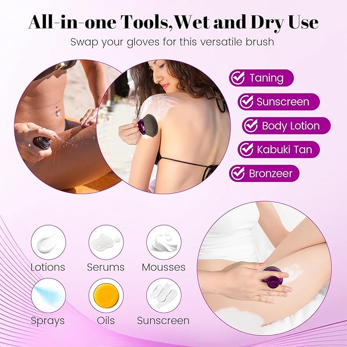 Extra Large Body Makeup Self Tanner Brush 3.6in Round Vegan Kabuki Brush