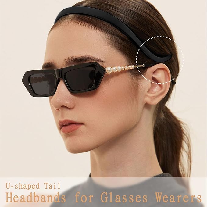 Hapdoo Sunglasses Headband for Women No Pressure Matte Non Slip Head Bands for Women’s Hair with Teeth, Comfortable Sun Glasses Headband 6PCS Thin Plastic Hairbands