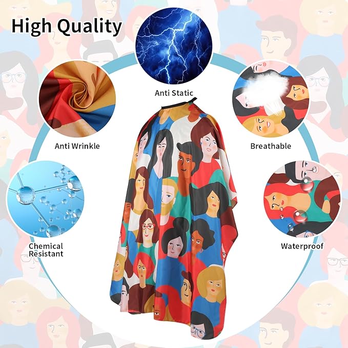 YELEGI Professional Hair Cutting Cape(2Pcs), Salon Barber Cape with Adjustable Snap Closure, Waterproof Hair Dye Color Cape Hair dressing stylist apron (Men & Women)