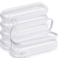 Sanwuta 6 Pcs Clear Hard Zipper Case Plastic Zipper Pouches Transparent Makeup Bag Pencil Case Pouches Toiletry Diaper Bag for Travel Toy Storage Organizer Bins(White,7.87 x 2.56 x 1.57 Inch)