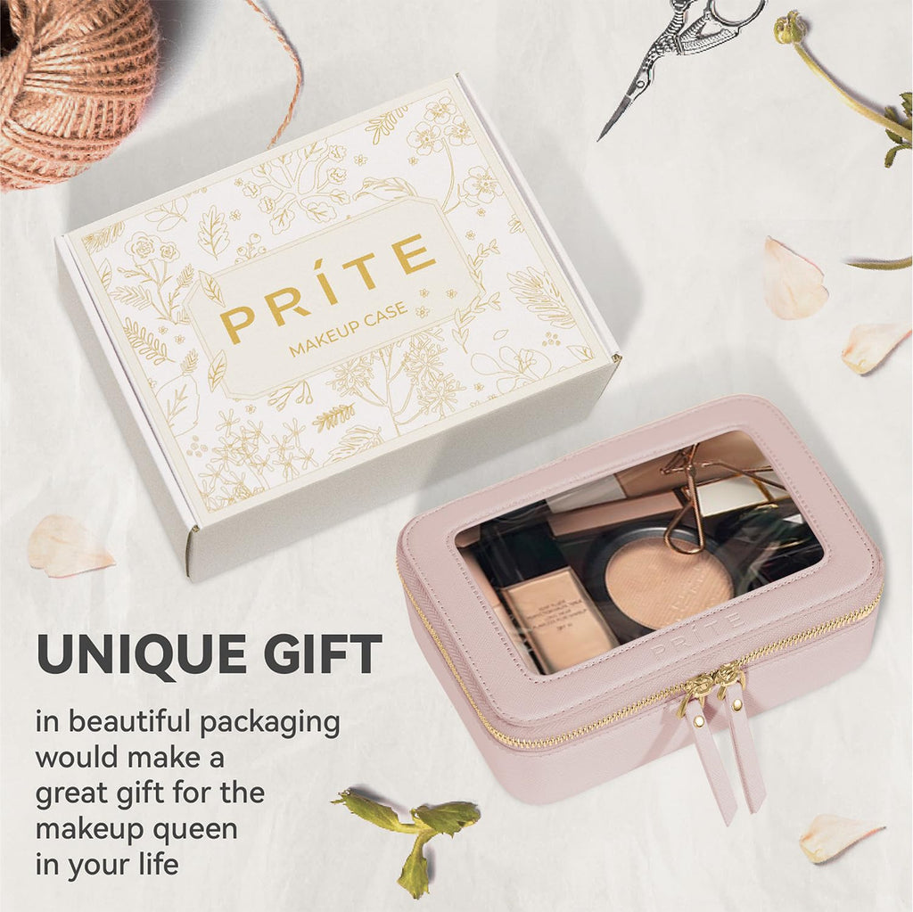 Prite Clear Makeup Bag Travel Cosmetic Organizer Toiletry Case for Women