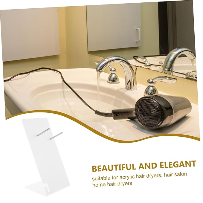 Hair Dryer Holder Wall Mounted Bathroom Hair Tool Organizer Storage Rack for Blow Dryers and Styling Tools White