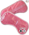 Alpi Plush Gel Beads Hot/Cold Eye Mask – Eye Masks for Dark Circles and Puffiness – Microwavable Plush Pack for Relaxation & Tension Comfort – Reusable Heated or Cooling Compress – Pink, 8”x4”