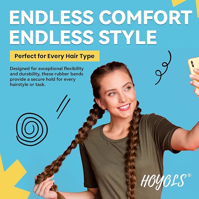 HOYOLS Clear Hair Ties, 1500pcs Mini Clear Elastic Hair Bands for Girls Women, Small Rubber Bands for Ponytails Braids Hairstyles, No Damage Hair Elastics, 1 Inch TPU