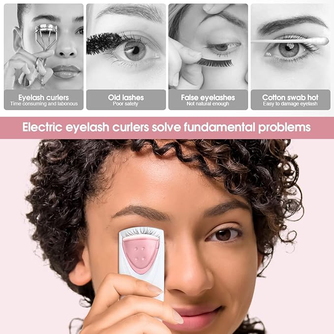 TOUCHBeauty Professional Heated Eyelash Curler with Silicone Refill Pad Curling Tool for Women Long Lasting Eyelashes TB-2003B