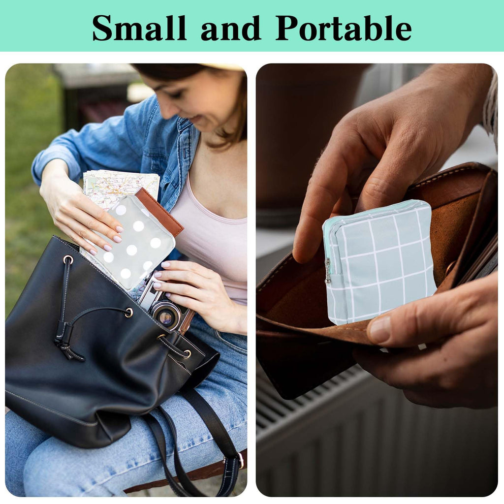 3 PCS Sanitary Pad Storage Bag Portable Period Bag for Teen Pads/Sanitary Napkins/Tampons, Sanitary Napkin Storage Bag First Period Gifts for School, Daily Hygiene Bag Travel Containers(Grey, Blue)