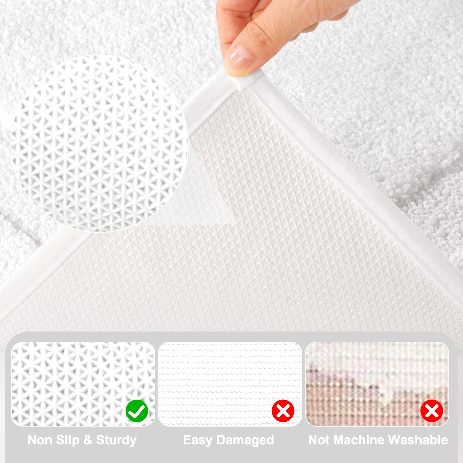 SHACOS Soft Microfiber Bathroom Rugs Set 2 Pieces with Toilet Rug