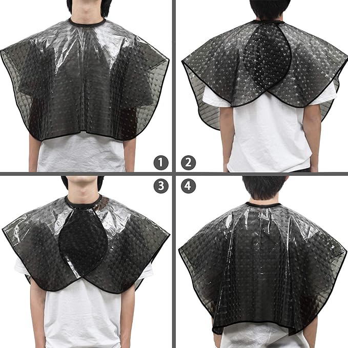 YELEGAI Waterproof unisex-adult Hair Dye Cape,Short Comb-Out Capes for Hair Stylist,Makeup Apron for Hair Color,Bleach,Shampoo and More