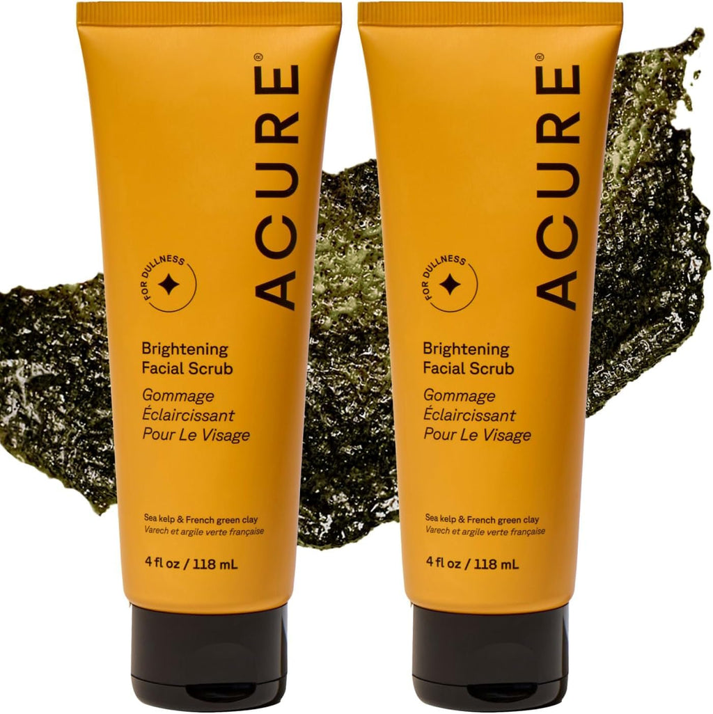 Acure Brightening Facial Scrub - Exfoliating Face Wash - 4 fl oz (2 Pack)