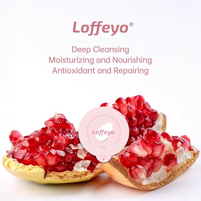 Loffeyo 30pcs Single Use Cleansing Balm Pods Pomegranate Makeup Remover