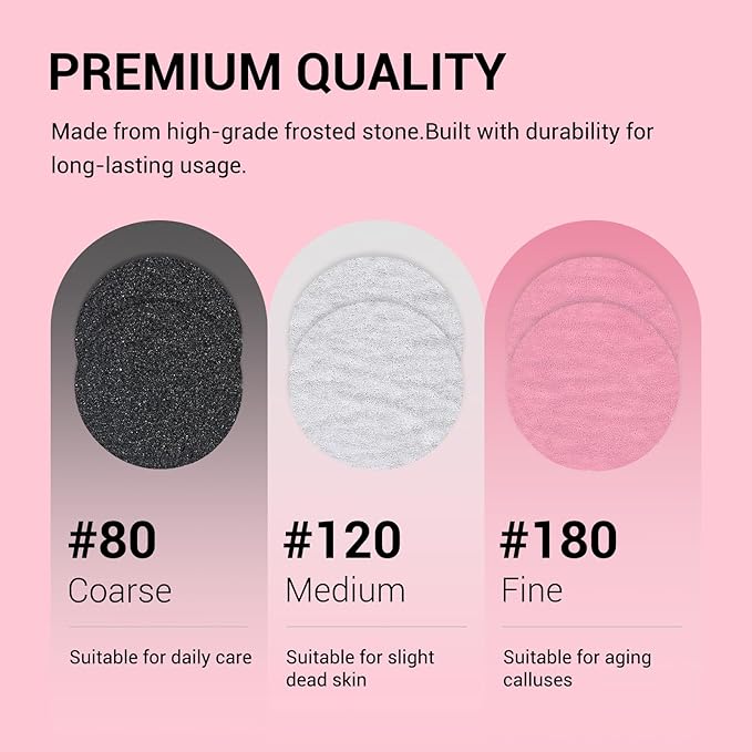 MelodySusie 60 Pcs Replacement Sandpaper Discs with 25mm Metal Nail Drill Bit, 80 Coarse 120 Medium 180 Fine Grit for Electric Foot File Callus Remover Tool or Polishing Craft