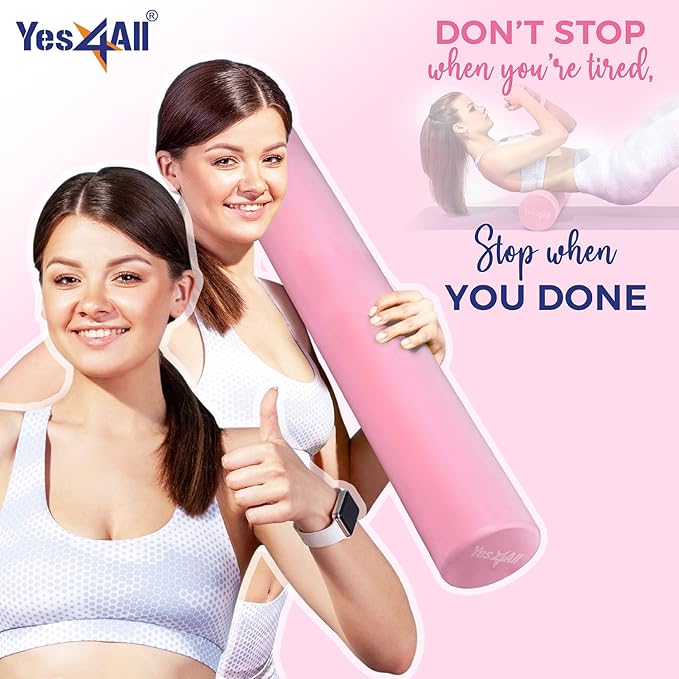 Yes4All EVA Firm Foam Roller for Back - Round Roller for Exercise, Yoga & Pilates 12/18/24/36 inch