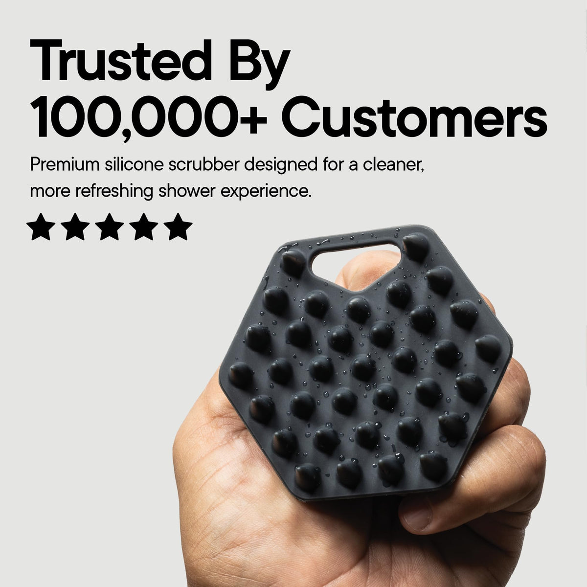 TOOLETRIES Silicone Beard Scrubber for Men, Beard Brush - Charcoal
