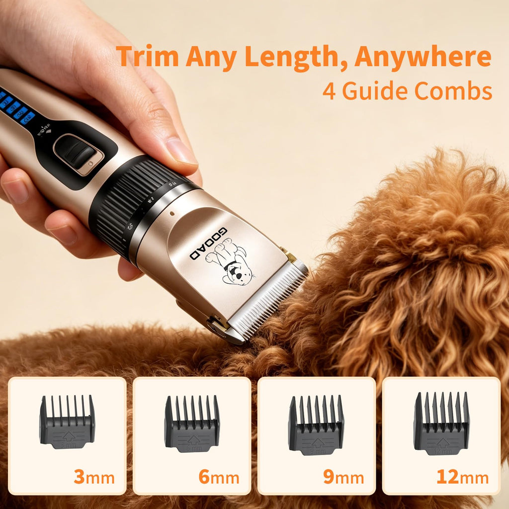 Gooad Dog Clippers for Grooming,Dog Grooming Kit for Heavy Thick Hair&Coats