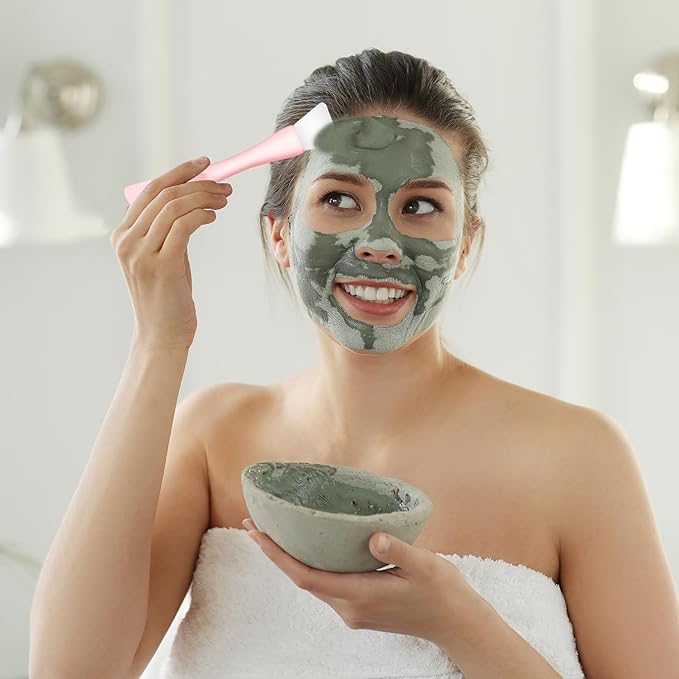 Face Mask Applicator, 4 PCS Silicone Face Mask Brush Reusable Double-Ended Facial Masks Brush Washable Facial Masks Spatula Beauty Tools for Apply Cream Lotion Mud Clay Gel Foundation