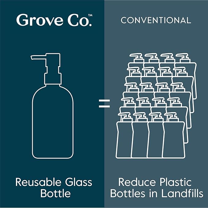 Grove Co. Gel Hand Soap Dispenser, 2 x 13.5 oz Glass Bottles