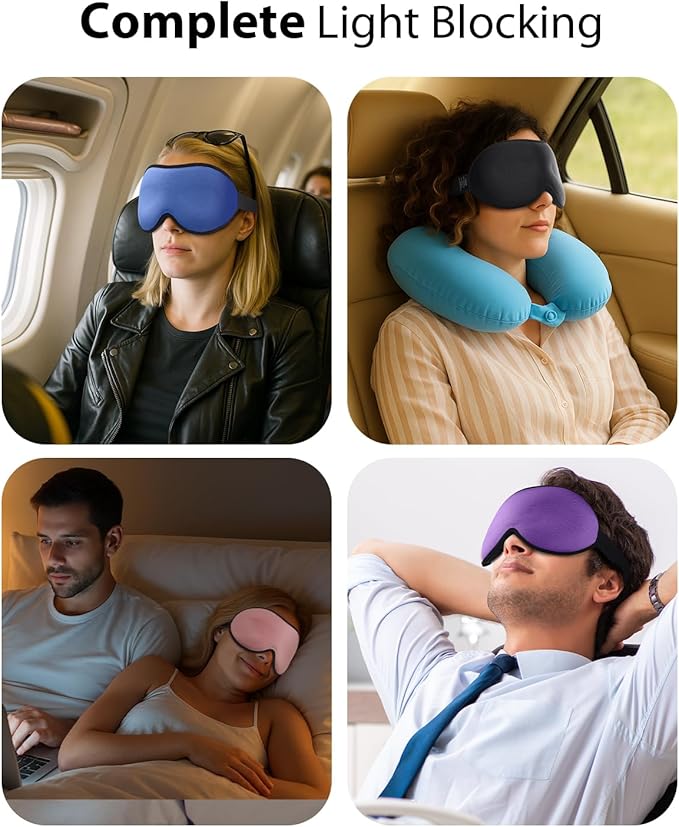 MABAO Weighted Eye Mask for Sleeping, Blackout 3D Contoured Sleep Mask with Adjustable Strap for Women Men, Memory Foam Gentle Pressure Relief Comfort Eye Cover Blindfold for Insomnia & Travel - Brown