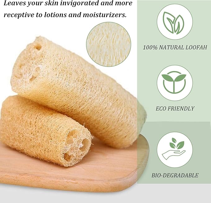 Nogeqi 20 Pcs Natural Loofah Sponge Pads for Washing Face, Exfoliating Body Face Scrub Pads for Makeup & Dead Skin Masks Removal, Exfoliating Face Pad for Women Men Cleansing Skin(2.17 Inch)