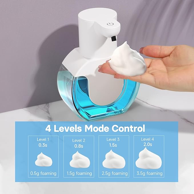 VZZNN 2 Pack Automatic Foaming Soap Dispenser 14.2oz/420ML Touchless Automatic Foaming Soap Dispenser,Rechargeabled Wall Mounted Smart Pump for Bathroom Kitchen