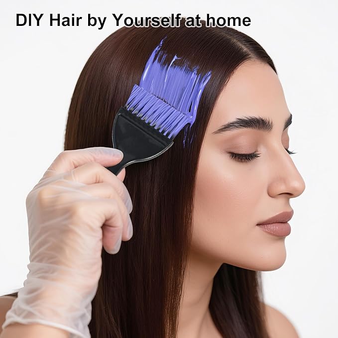 2-Pack Hair Dye Brushes - Reusable Applicator Brushes for Hair Stylists, Salon Use, and Home DIY Dyeing for Men and Women (2 Pack)