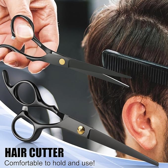 Hair Cutting Scissors Shears Kits, Professional Haircut Scissors Set with Thinning Shears, Stainless Steel Barber Scissors for Men, Women, Kids, Salon & Home Use