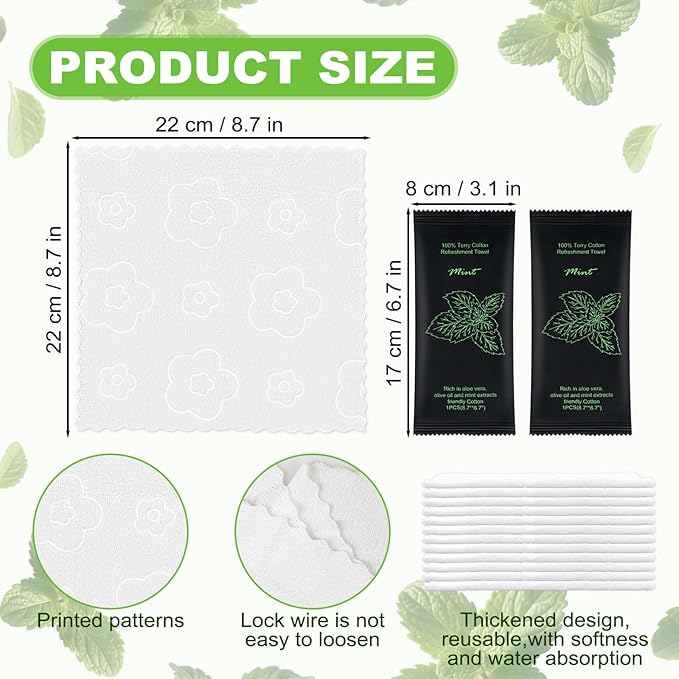 Hot or Cold Moist Cotton Towel Bulk Moist Towelettes Individually Wrapped