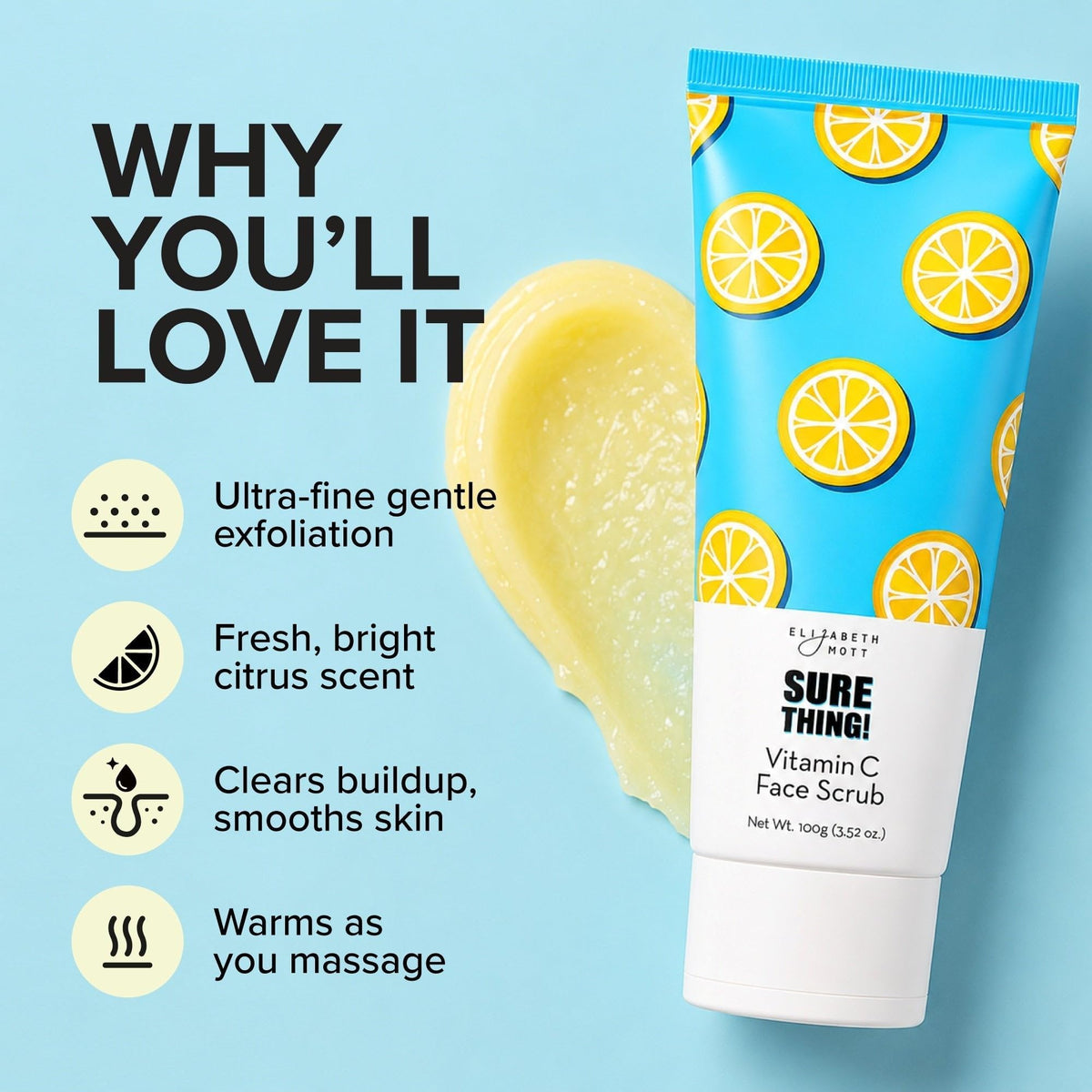 Elizabeth Mott Sure Thing Vitamin C Face Scrub, 3.52oz