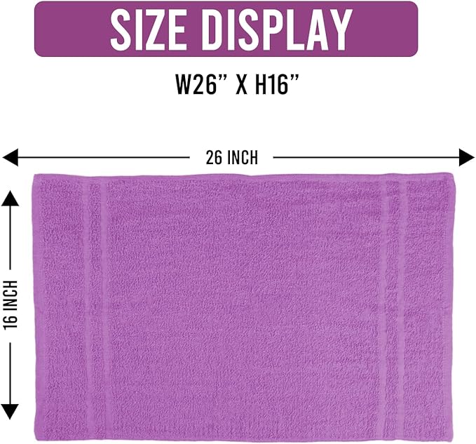 STF Linen Hand Towels (Pack of 24) Purple Economy Salon Towels - 100% Cotton Spa Towel – 16 x 27 Inches Highly Absorbable, Facial, Gym, Hair Towels Face Towels Bulk (Not Bleach Proof)