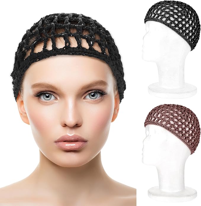 Wig Cap Thick Long Hair Caps Adjustable Net Mesh Braided Weaving Making Crochet Sew Weave Fishnet Grip Headband