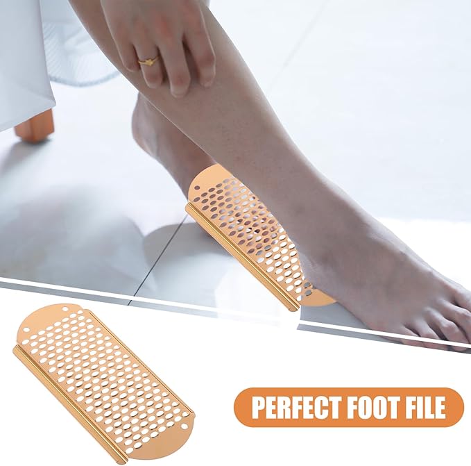 3pcs Foot File Replacement Blades, Stainless Steel File Callus Tool Corn Remover Skin Remover Foot File Tool Feet Shaver Dead Skin Convenient Foot Scraper (Gold)