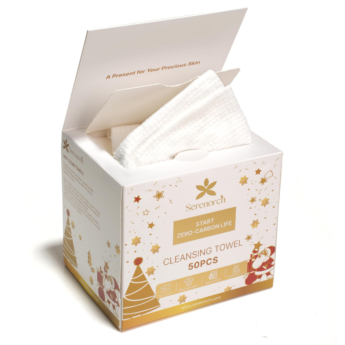 Serenorch Mother's Day Box Disposable Face Towels XL, 50 Count
