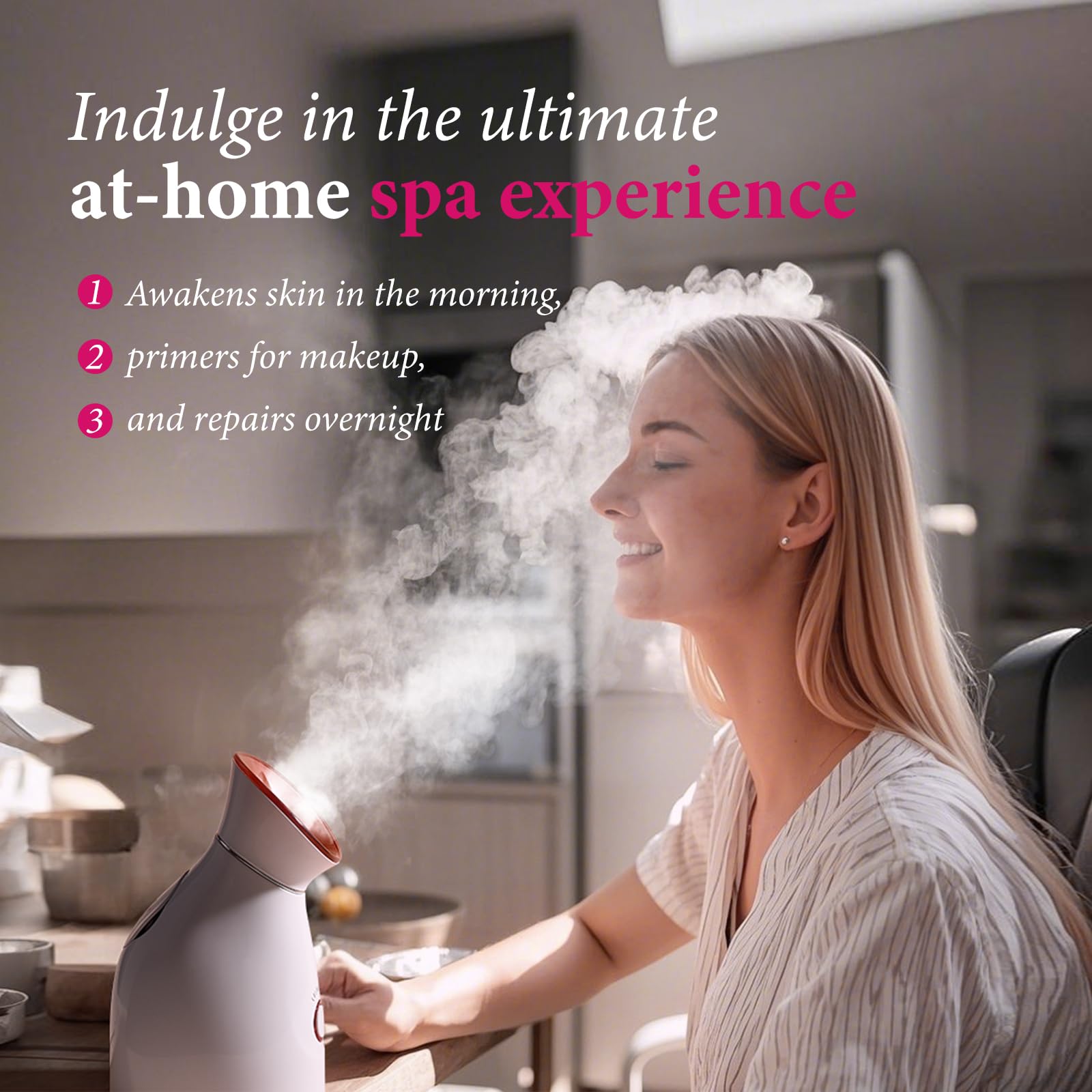 Colorfarm Facial Steamer with Nano Ionic Steam for Deep Cleaning Home Spa