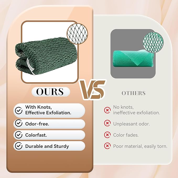 CORATED African Net Sponge Authentic, Shower Loofah Exfoliating Bath Sponge, Body Scrubber for Women and Men Daily Use Body Care, Travel Portable Bath Accessories Spa Gifts