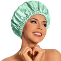 Edoneery Reusable Shower Caps for Women, Waterproof Long Hair Bonnet