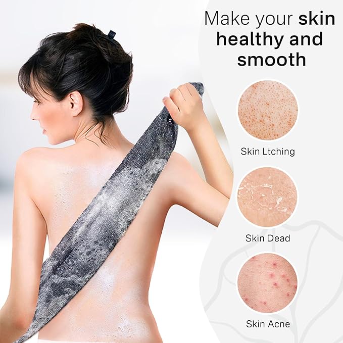 Yiclick 3 PCS Exfoliating Washcloth Towels - Exfoliating Body Scrubber Exfoliator, Back Scrubber for Shower Bath Use, Japanese & Korean Scrub Wash Cloths, Loofah Lufa Sponge Washer for Women Men