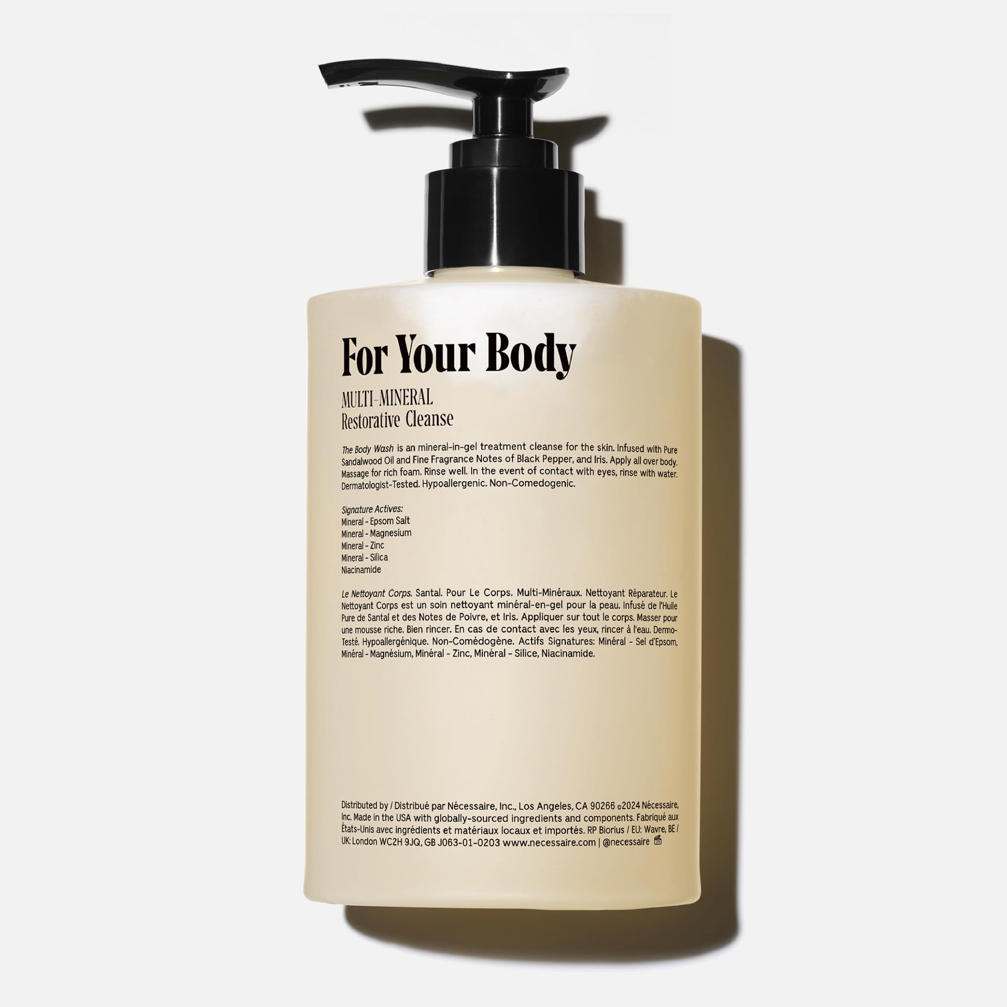 Nécessaire The Body Wash Santal. Multi-Oil Shower Gel Body Wash for Women + Men. Non-Comedogenic + Hypoallergenic for Sensitive Skin with Niacinamide. 500ml/16.9 fl oz