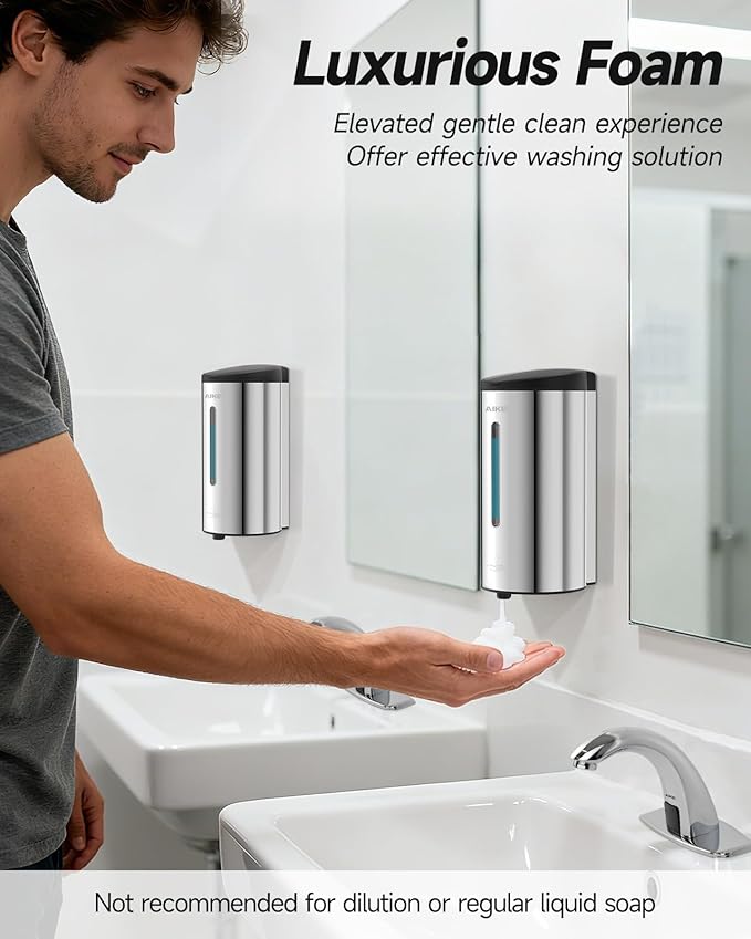 AIKE Wall Mount Automatic Foam Soap Dispenser 25 OZ Commercial Large Capacity Stainless Steel Model AK1205FA(Polished)