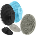 Silicone Body and Face Scrubber Set 5 Pack, BEAUTAIL Shower Bath Scrubber, Gentle Exfoliating Brush for Women Men Sensitive Skin, More Hygienic Than Traditional Loofah, Long Lasting, Black+Blue+Gray