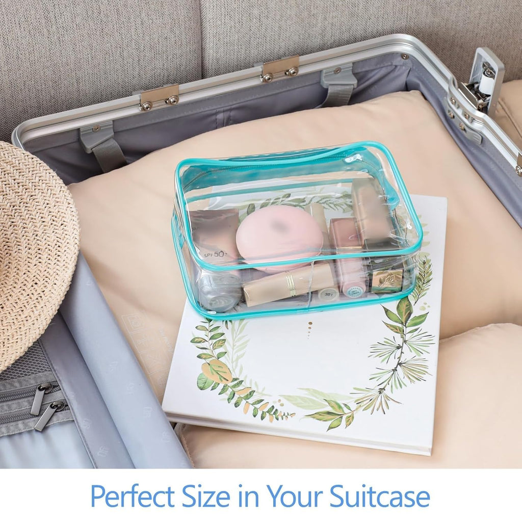 PACKISM Clear Makeup Bag for Travel - TSA Approved Toiletry Bag, Green