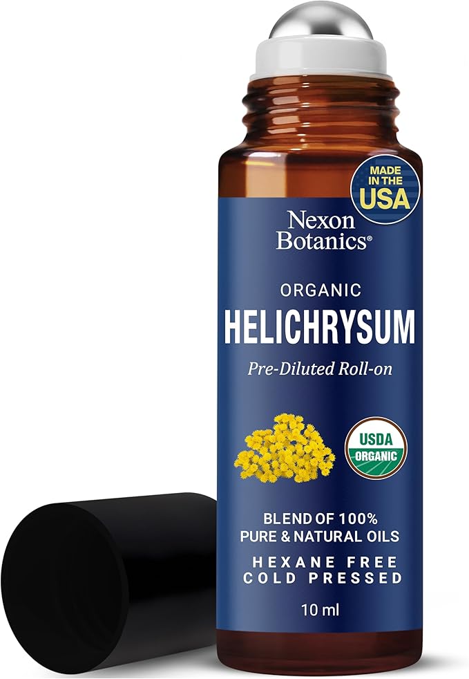 Organic Helichrysum Essential Oil Roll-On 10 ml for Skin and Aromatherapy