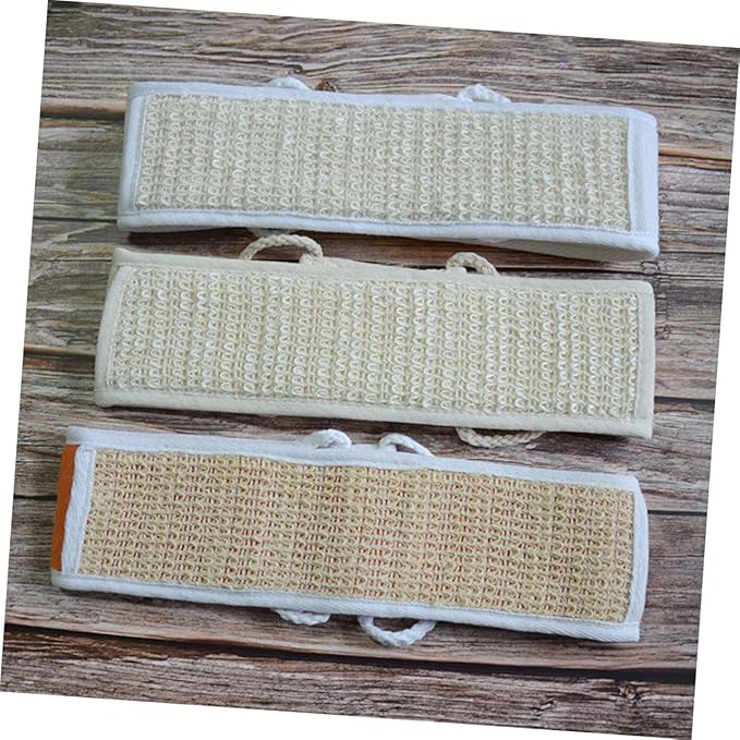 2pcs Exfoliating Bath Bands Natural Cotton Linen Back Scrubber Strap for Deep Cleansing for Shower Spa Removes Dead Skin for Smooth Skin Orange