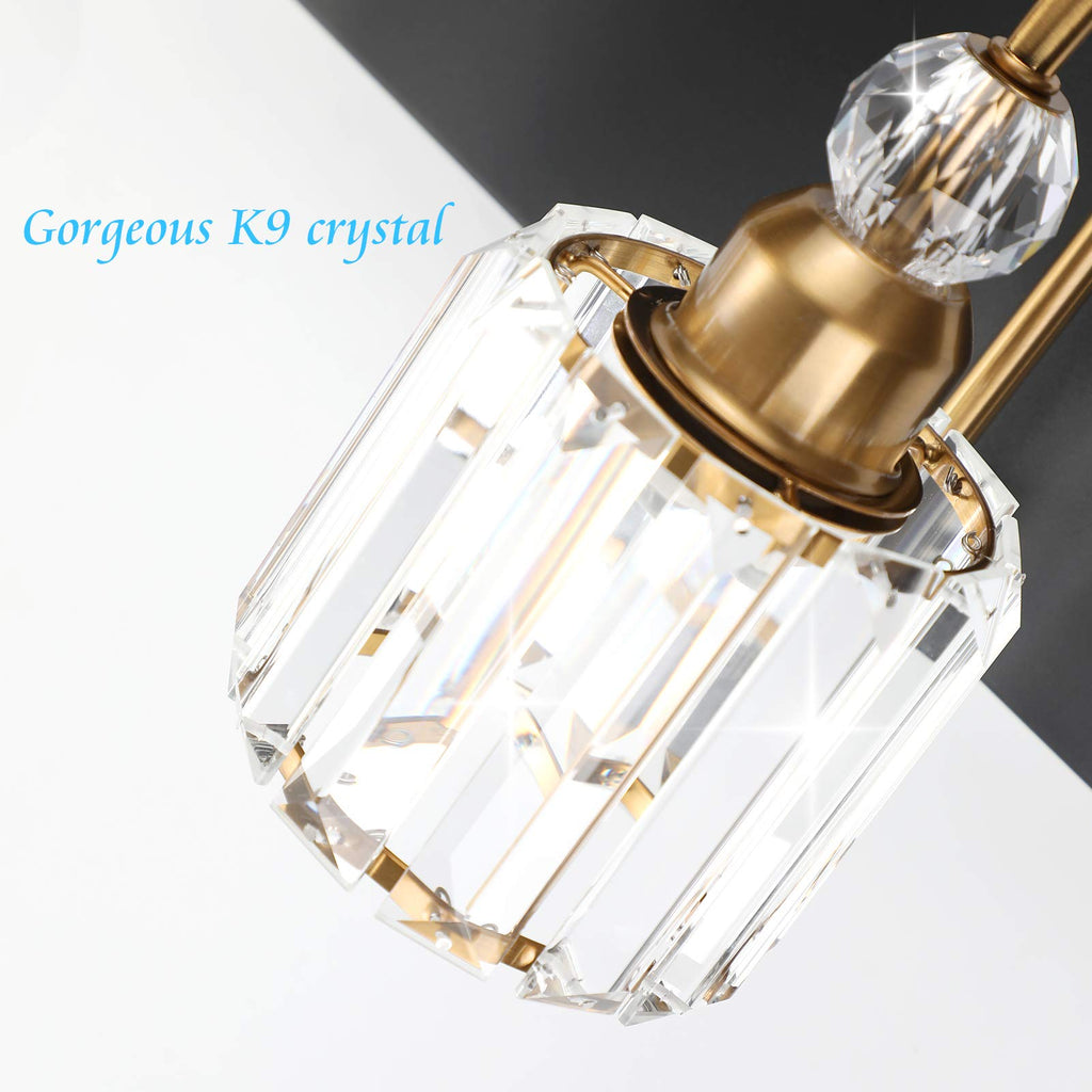 Ralbay LED Modern Vanity Lights Fixtures 4 Lights Black Vanity Lights Crystal Modern Matte Black Vanity Lights for Bathroom
