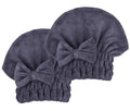 MAYOUTH Microfiber Hair Drying Towels Head wrap 2-Pack with Bow-Knot Shower Cap Hair Turban hairWrap Bath Cap for Short or Curly Long & Wet Hair Gift for Women