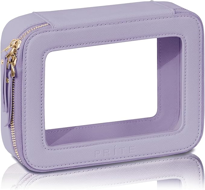 Prite Clear Makeup Bag Travel Cosmetic Organizer Toiletry Case for Women