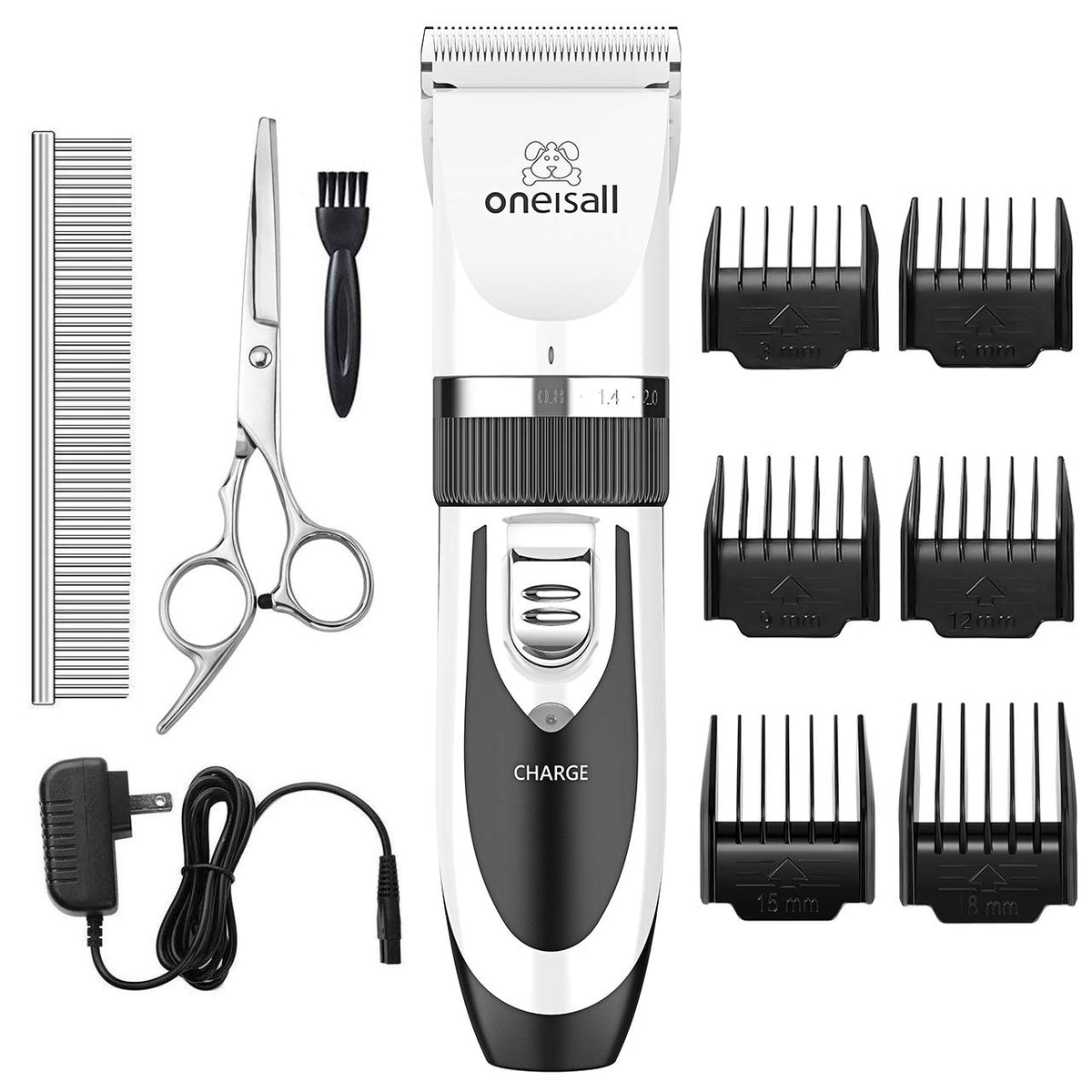 oneisall Dog Clippers Low Noise Grooming Kit for Dogs Cats Pets