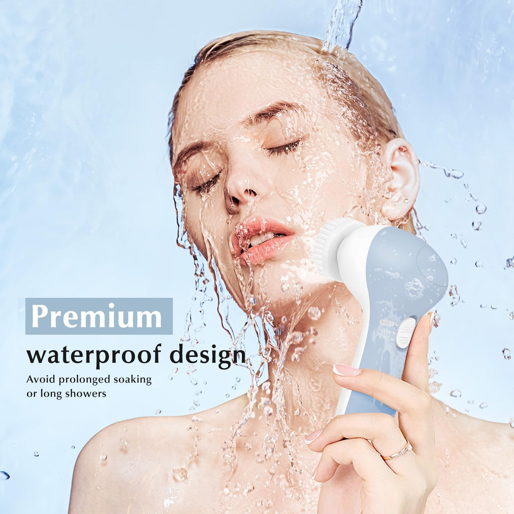 COSLUS Facial Cleansing Brush Face Scrubber, 7-in-1 Rotating Design